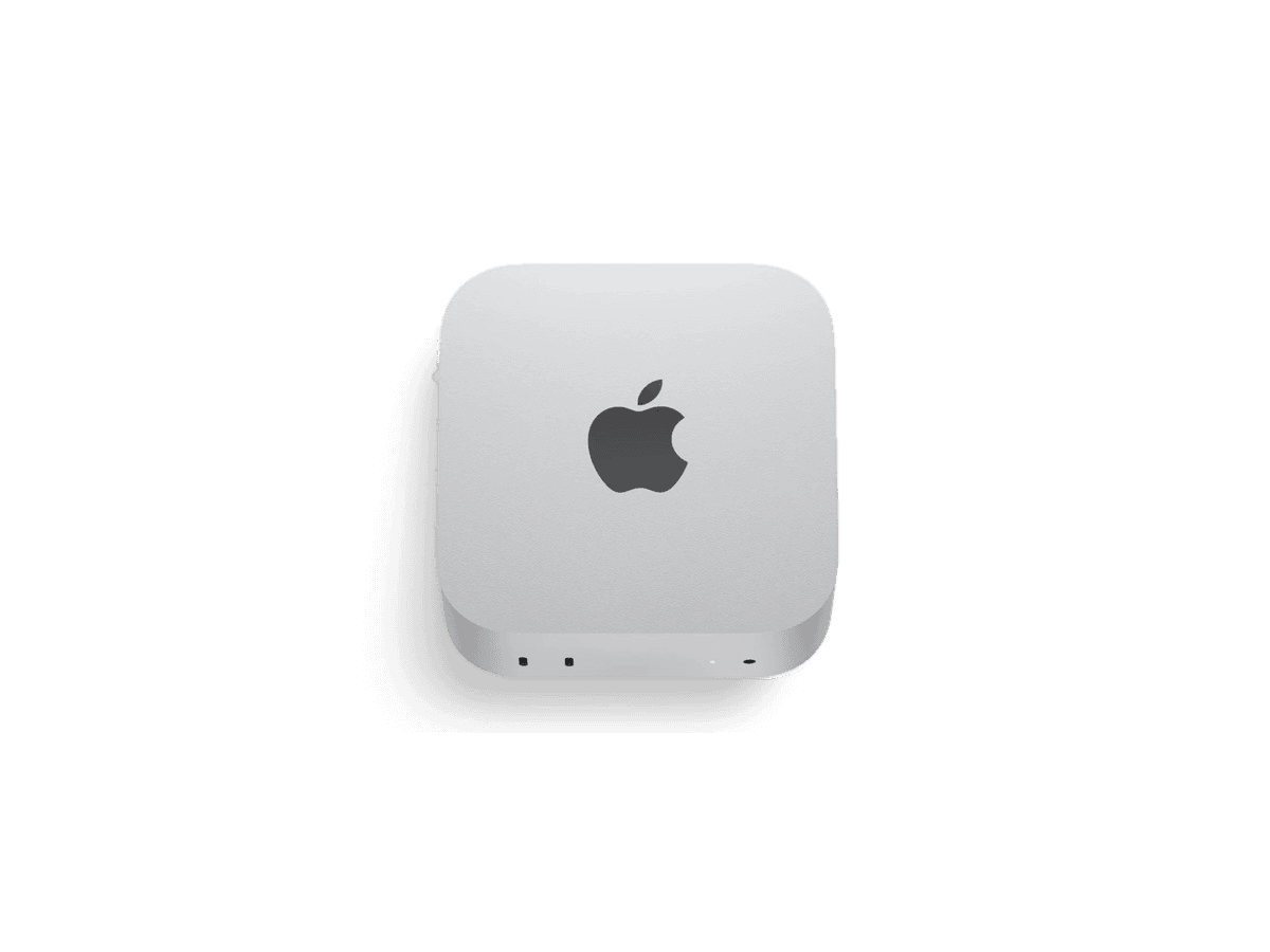Le même Mac mini gris, avec une icône d'éclair signalant sa configuration supérieure.